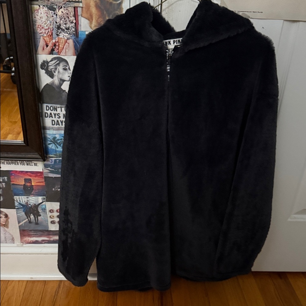 Victoria's Secret faux fur campus pullover quarter zip
